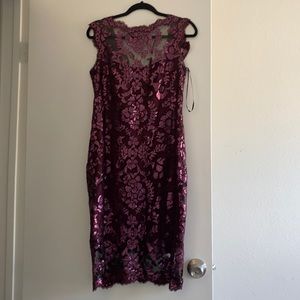 Elegant Purple Lace Dress